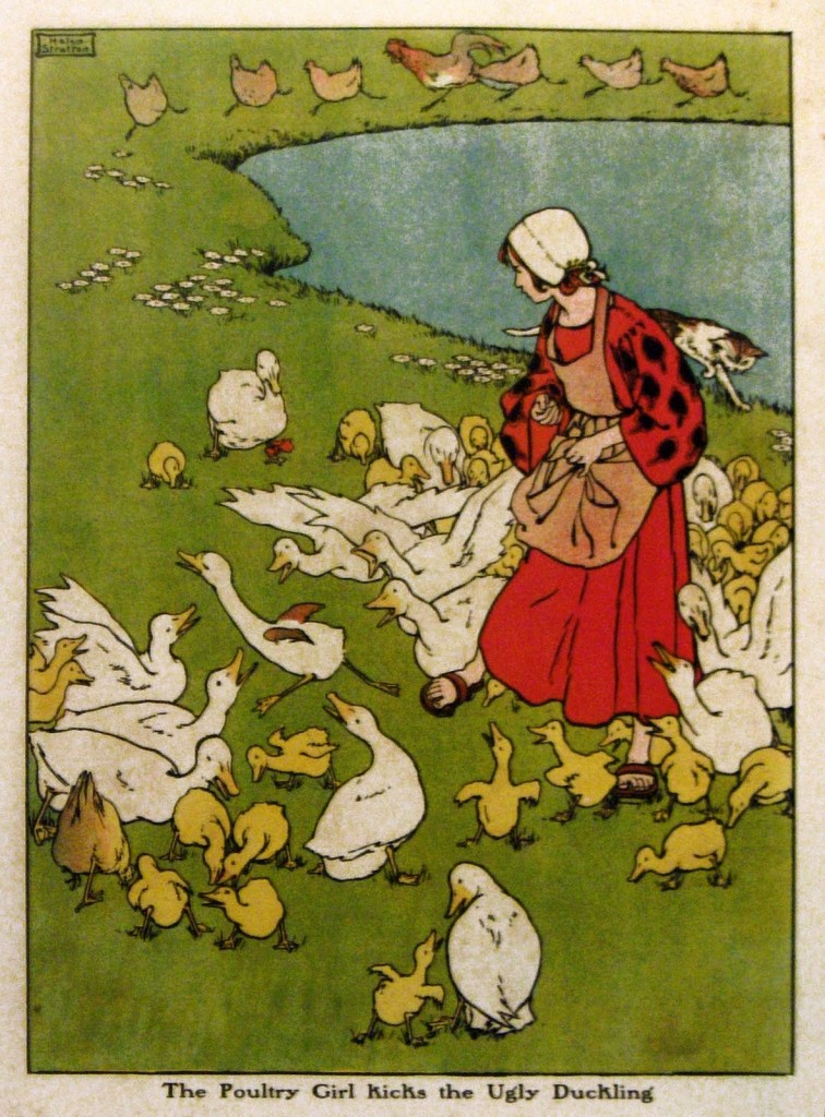 The poultry girl kicks the ugly duckling.